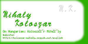 mihaly koloszar business card